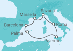 Itinerário do Cruzeiro Bélgica, França, Reino Unido - com voo - MSC Cruzeiros