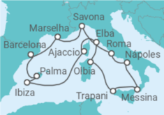 Itinerário do Cruzeiro França, Itália, Espanha - Costa Cruzeiros