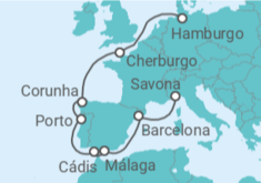 Itinerário do Cruzeiro Espanha, Portugal, França - Costa Cruzeiros
