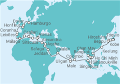 Itinerário do Cruzeiro Tokio • Japan • Vietnam • Kambodscha • Singapur • Sri Lanka • Malediven • Oman • Ägypten • Griechenl - Nicko Cruises