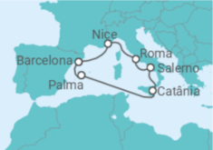 Itinerário do Cruzeiro França, Itália, Espanha - Virgin Voyages
