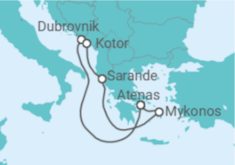 Itinerário do Cruzeiro Croácia, Montenegro, Grécia - Virgin Voyages