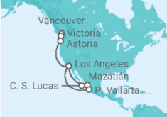 Itinerário do Cruzeiro México, EUA, Canadá - Princess Cruises