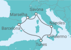 Itinerário do Cruzeiro Mediterrâneo dos Sonhos - Costa Cruzeiros