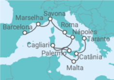 Itinerário do Cruzeiro De Barcelona a Tarento (Italia) - Costa Cruzeiros