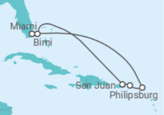 Itinerário do Cruzeiro Sint Maarten, Ilhas Virgens Americanas, Porto Rico - Virgin Voyages