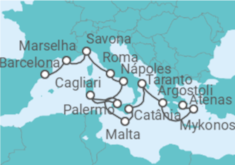 Itinerário do Cruzeiro De Barcelona a Atenas - Costa Cruzeiros