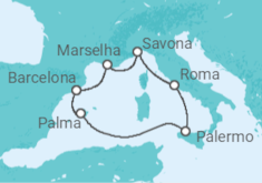 Itinerário do Cruzeiro Mediterrâneo Clássico - Costa Cruzeiros