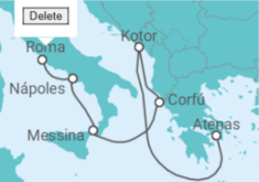 Itinerário do Cruzeiro Montenegro, Grécia, Itália - Holland America Line