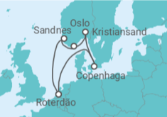 Itinerário do Cruzeiro Dinamarca, Noruega - Holland America Line
