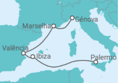Itinerário do Cruzeiro Espanha, França - MSC Cruzeiros