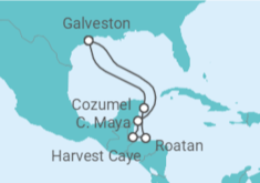 Itinerário do Cruzeiro México, Honduras - NCL Norwegian Cruise Line