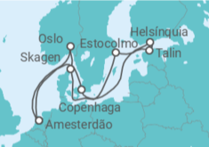 Itinerário do Cruzeiro Noruega, Suécia, Estónia, Finlândia, Dinamarca - Celebrity Cruises