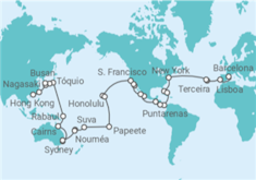 Itinerário do Cruzeiro Volta ao mundo - Costa Cruzeiros