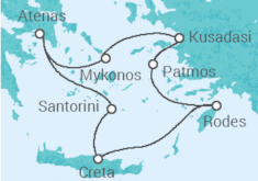 Itinerário do Cruzeiro Grécia e Egeu Icónico - Celestyal Cruises
