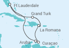 Itinerário do Cruzeiro Baamas, República Dominicana, Curaçao, Aruba - Carnival Cruise Line