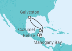 Itinerário do Cruzeiro Jamaica, Ilhas Caimão, México - Carnival Cruise Line