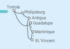 Itinerário do Cruzeiro Ilhas Virgens Britânicas, Sint Maarten, Antígua E Barbuda, Martinique - Costa Cruzeiros