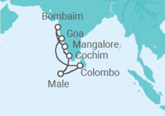 Itinerário do Cruzeiro Índia, Maldivas, Sri Lanca - Costa Cruzeiros