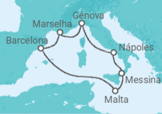 Itinerário do Cruzeiro Mediterrâneo Ocidental - MSC Cruzeiros