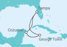 Itinerário do Cruzeiro Ilhas Caimão, México - Carnival Cruise Line
