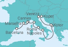 Itinerário do Cruzeiro De Barcelona a Veneza - Oceania Cruises