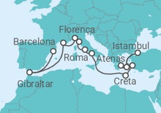 Itinerário do Cruzeiro De Barcelona a Atenas - Princess Cruises