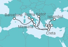 Itinerário do Cruzeiro De Civitavecchia (Roma) a Barcelona - Princess Cruises