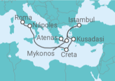 Itinerário do Cruzeiro Itália, Grécia, Turquia - Princess Cruises