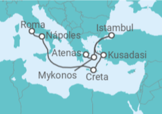 Itinerário do Cruzeiro Itália, Grécia, Turquia - Princess Cruises