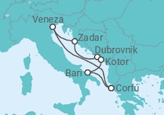 Itinerário do Cruzeiro Itália, Croácia, Montenegro - AIDA