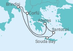 Itinerário do Cruzeiro Grécia, Itália - AIDA