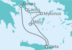 Itinerário do Cruzeiro Egeu Idílico - 4 dias - Celestyal Cruises
