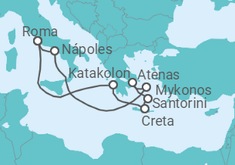 Itinerário do Cruzeiro Grécia, Itália - Disney Cruise Line