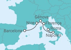 Itinerário do Cruzeiro França, Itália - Disney Cruise Line