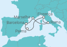 Itinerário do Cruzeiro Espanha, Itália, França - AIDA