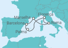 Itinerário do Cruzeiro Espanha, Itália, França - AIDA