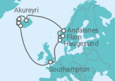 Itinerário do Cruzeiro Noruega, Islândia - Princess Cruises