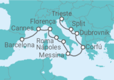 Itinerário do Cruzeiro França, Itália, Grécia, Croácia - NCL Norwegian Cruise Line