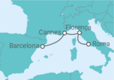 Itinerário do Cruzeiro De Barcelona a Roma - NCL Norwegian Cruise Line