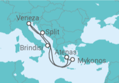 Itinerário do Cruzeiro Mar Egeu desde Atenas - MSC Cruzeiros