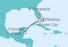 Itinerário do Cruzeiro México, EUA, Bahamas - MSC Cruzeiros