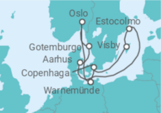 Itinerário do Cruzeiro Noruega, Suécia, Dinamarca - AIDA
