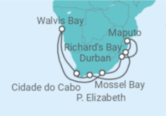 Itinerário do Cruzeiro Namíbia, Africa Do Sul, Moçambique - Regent Seven Seas