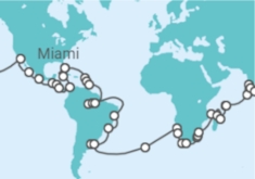 Itinerário do Cruzeiro Volta ao mundo - Oceania Cruises