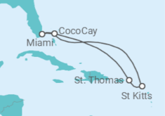 Itinerário do Cruzeiro Ilhas Virgens Americanas - Royal Caribbean