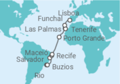 Itinerário do Cruzeiro Do Rio a Lisboa - NCL Norwegian Cruise Line