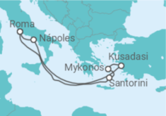 Itinerário do Cruzeiro Ilhas Gregas e Turquia+Voo+Hotel - Royal Caribbean