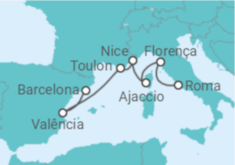 Itinerário do Cruzeiro Espanha, França, Itália - Royal Caribbean