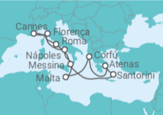 Itinerário do Cruzeiro Grécia, Malta, Itália, França - NCL Norwegian Cruise Line